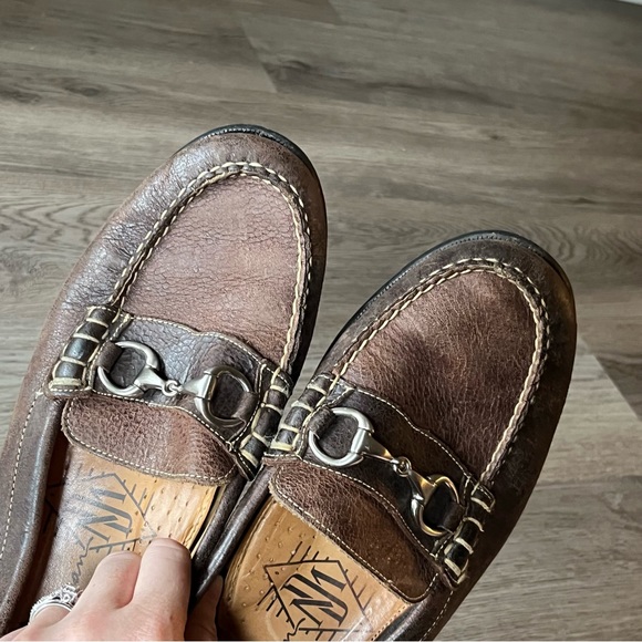 Martin Dingman Brown Slip On Loafers Metal Bit Embellished Men’s Size 10 - Picture 4 of 8